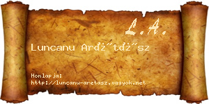 Luncanu Arétász névjegykártya